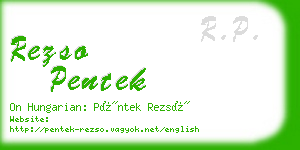 rezso pentek business card